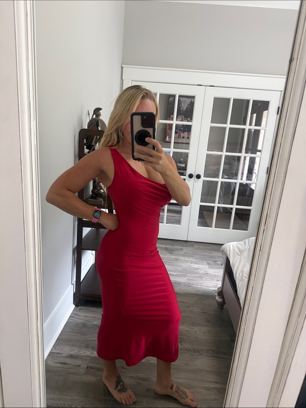 Red Sleeveless Midi Dress - Classic Women’s Dress
